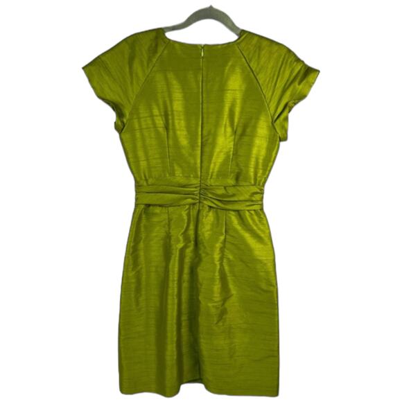 1950s Vintage Lime Green Silk Shantung Cocktail Dress Custom w/ Pockets Size 4-6 - Picture 10 of 10
